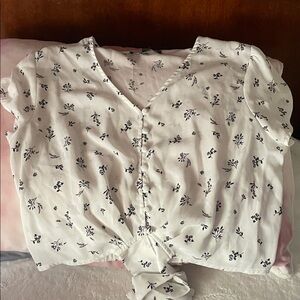 Papermoon White and Black Floral Blouse